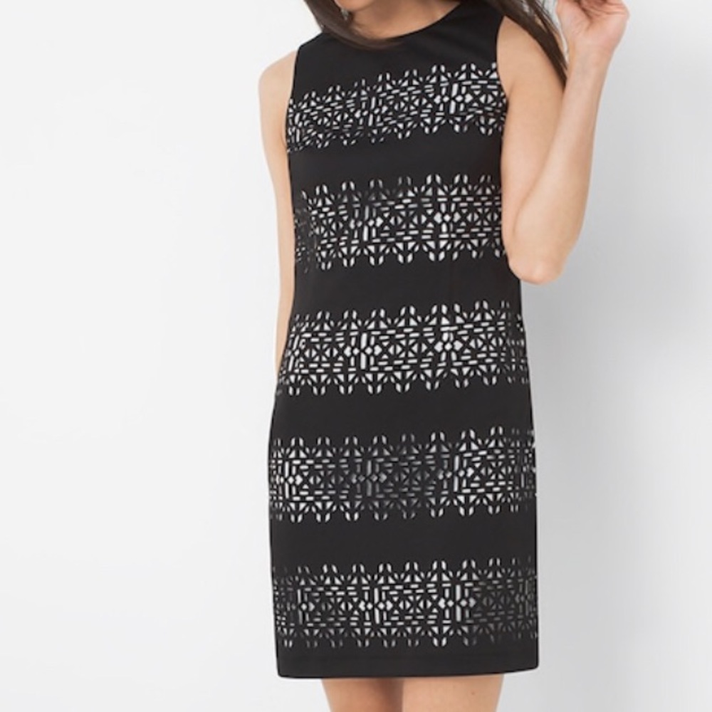 WHBM Sleeveless Textured Cutout Sheath Dress - Picture 1 of 8